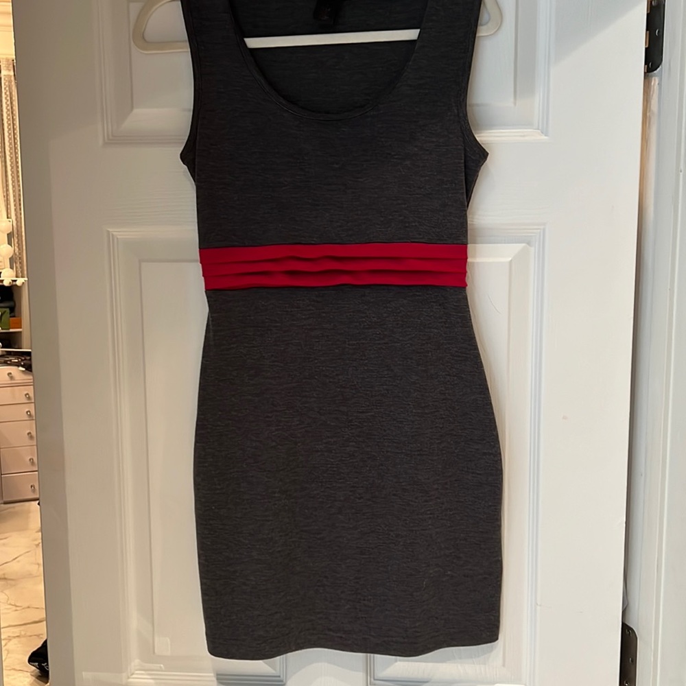 Bodycon dress can’t read the label gold couture grey/red color mini